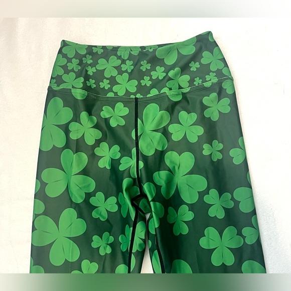 Vastitch Two-Tone Green Clover Women’s Leggings Size Small - Picture 4 of 14